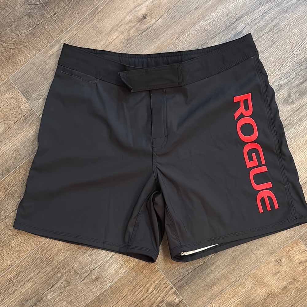 Rogue Men's 38 Swim Board Shorts Black Red USA Made Gorpcore Beach Coastal Swim